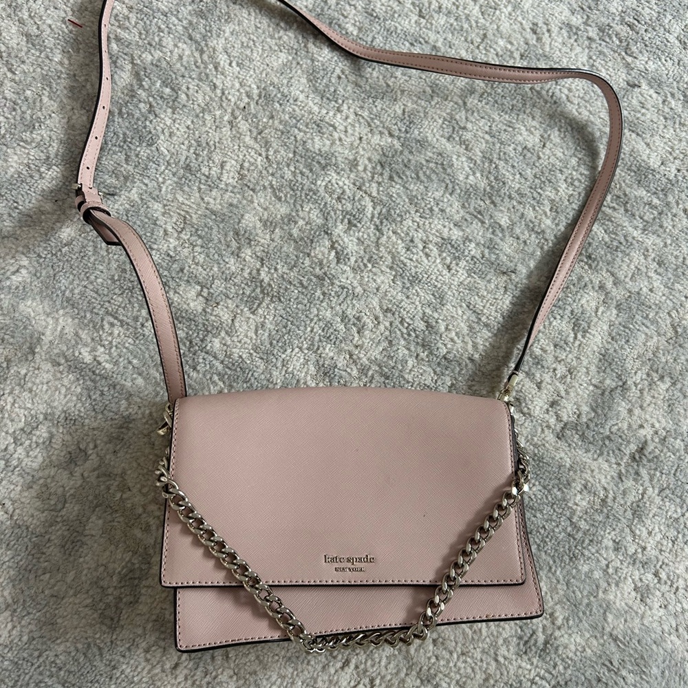 Kate Spade Blush Crossbody Bag with Chain Strap
